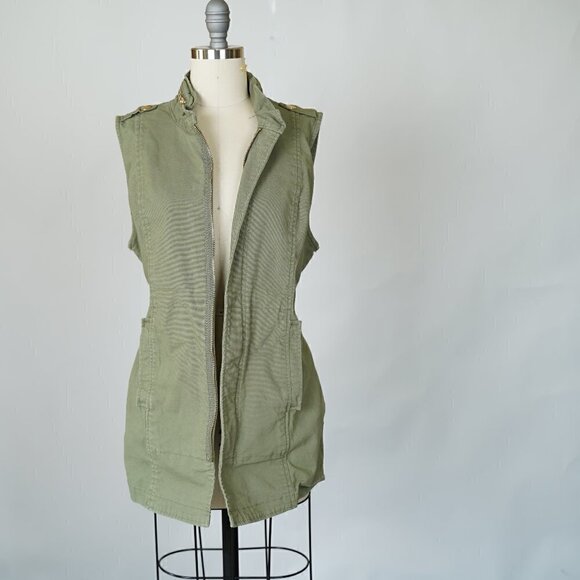 Cabi Explorer Vest Twill Olive Green XS Military Utility Streetwear Urban Casual - Picture 1 of 11